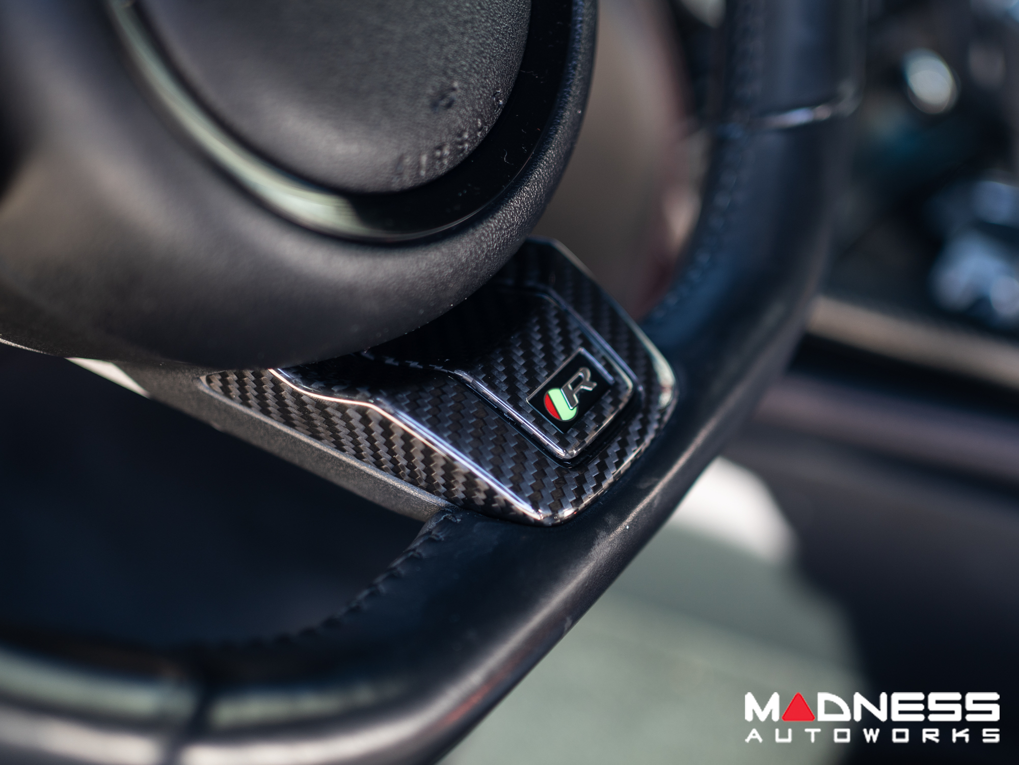 Jaguar F-TYPE Interior Trim - Carbon Fiber - Steering Wheel Trim - R - Flat Bottom Style Wheel